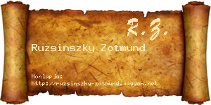 Ruzsinszky Zotmund névjegykártya